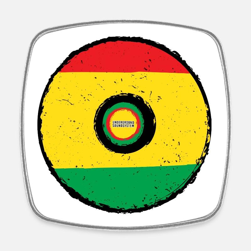 Underground Soundsystem Disc - Square fridge magnet - white