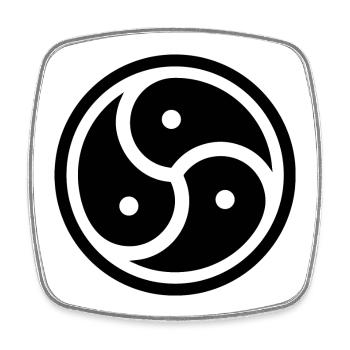 bdsm bondage fetish latex mistress symbol dominates - Square fridge magnet - white - Front