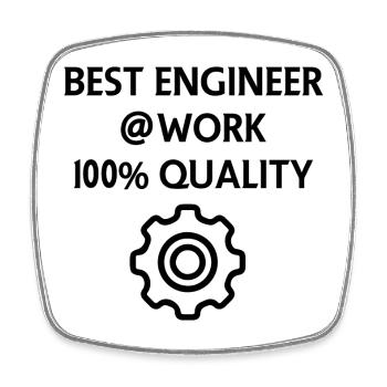 Techniker und Ingenieur - Viereckiger Kühlschrankmagnet - Weiß - Vorne