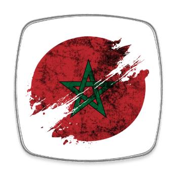 Maroc cercle flou vintage / cadeau - Magnet carré - blanc - Devant