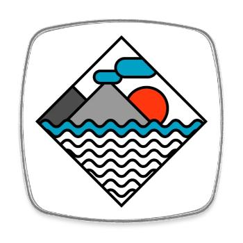 mer voyage nature montagnes symbole montagne icône logo - Magnet carré - blanc - Devant