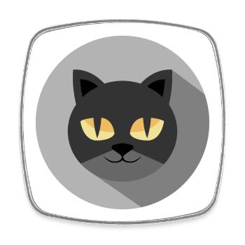 cat cats night eyes comic cartoon icon icon - Square fridge magnet - white - Front