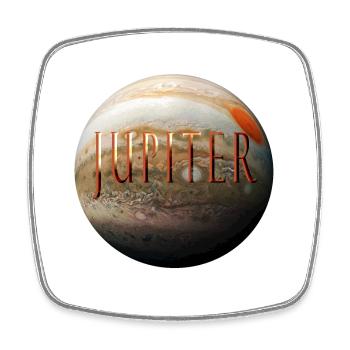 jupiter - Viereckiger Kühlschrankmagnet - Weiß - Vorne
