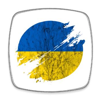 Ukraine Circle Blurry Vintage / Gift - Square fridge magnet - white - Front