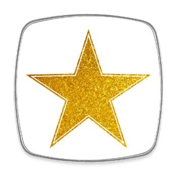 Star Gold Graphic Star - Square fridge magnet - white - Front