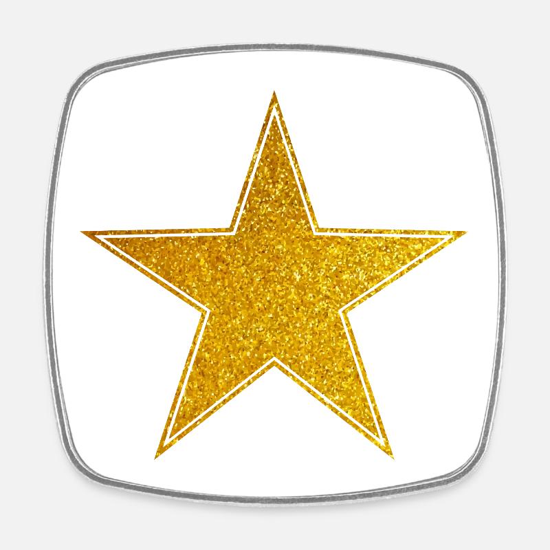 Star Gold Graphic Star - Square fridge magnet - white
