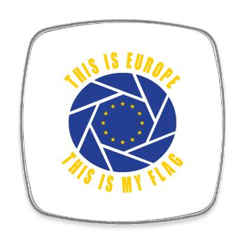 Europe Design / Drapeau Européen Bruxelles - Magnet carré - blanc - Devant