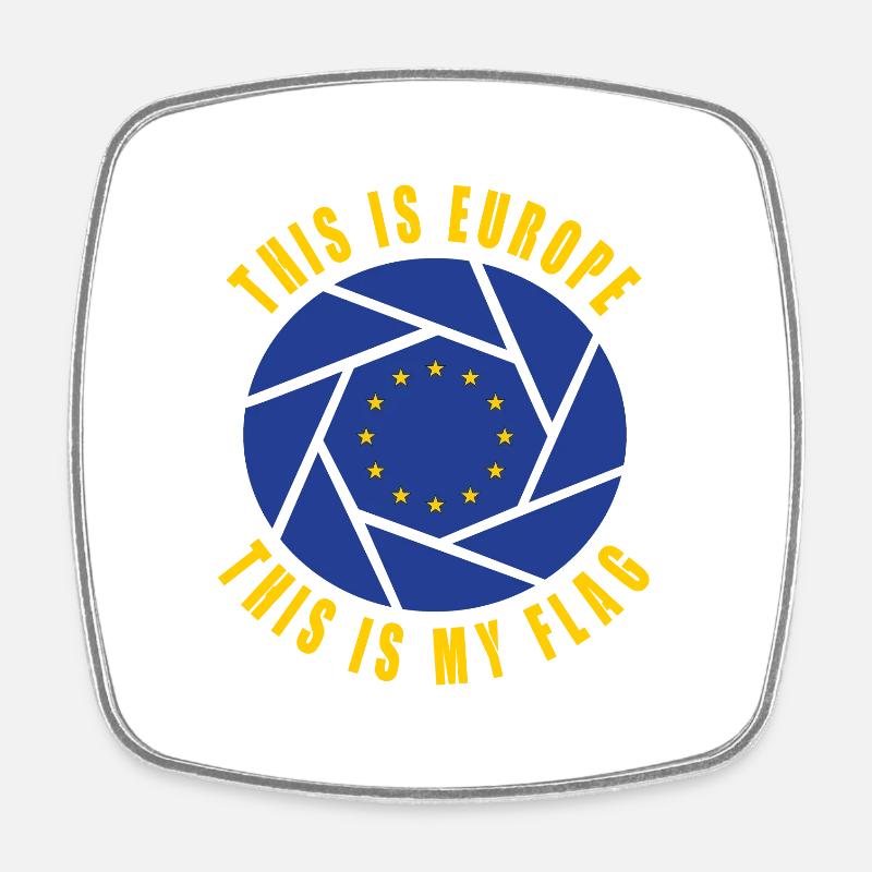 Europe Design / Drapeau Européen Bruxelles - Magnet carré - blanc