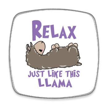 Relax Lama - Viereckiger Kühlschrankmagnet - Weiß - Vorne