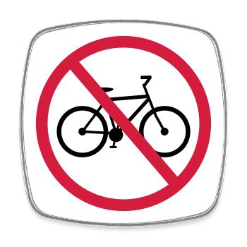 pas de bicyclette enseigne zone conduite vélo drah - Magnet carré - blanc - Devant