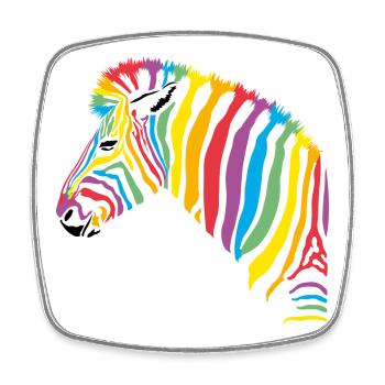 rainbow zebra - Viereckiger Kühlschrankmagnet - Weiß - Vorne