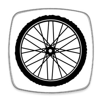 Un pneu de vélo - Magnet carré - blanc - Devant