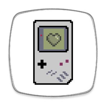 Retrokonsole - Viereckiger Kühlschrankmagnet - Weiß - Vorne