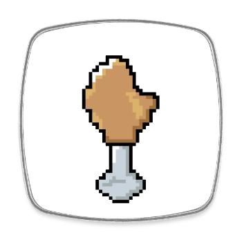 Pixel - Hähnchenkeule - Viereckiger Kühlschrankmagnet - Weiß - Vorne