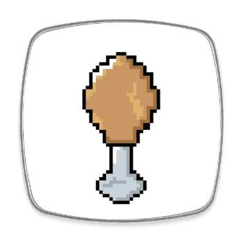 Pixel - Hähnchenkeule - Viereckiger Kühlschrankmagnet - Weiß - Vorne