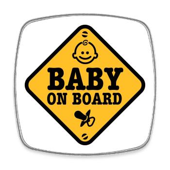 baby on board - Viereckiger Kühlschrankmagnet - Weiß - Vorne