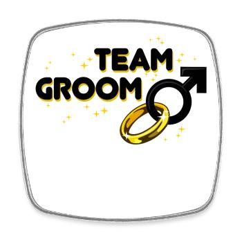 Team groom husband bachelor party Funny - Square fridge magnet - white - Front
