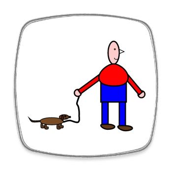 Humorous animal and human drawing - Square fridge magnet - white - Front