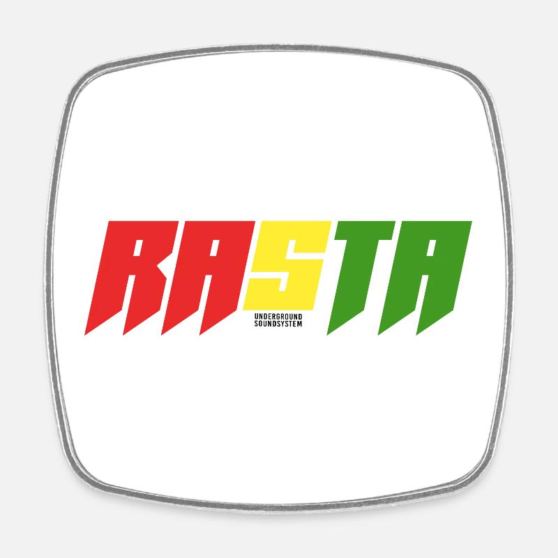 Logo du bloc de couleur Rasta - Magnet carré - blanc