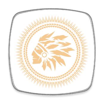 Symbole indien Logo Illustration Graphique en chef - Magnet carré - blanc - Devant