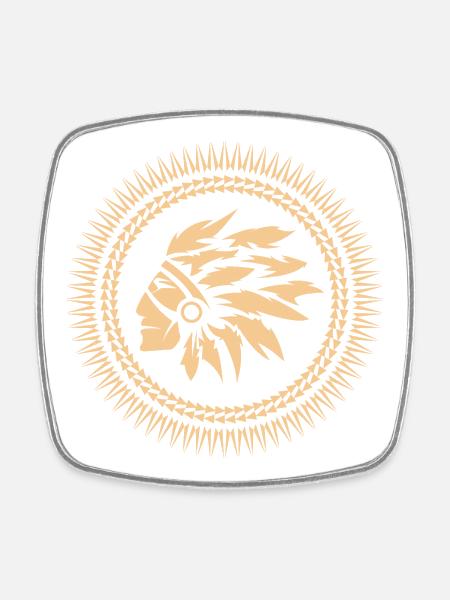 Symbole indien Logo Illustration Graphique en chef - Magnet carré - blanc