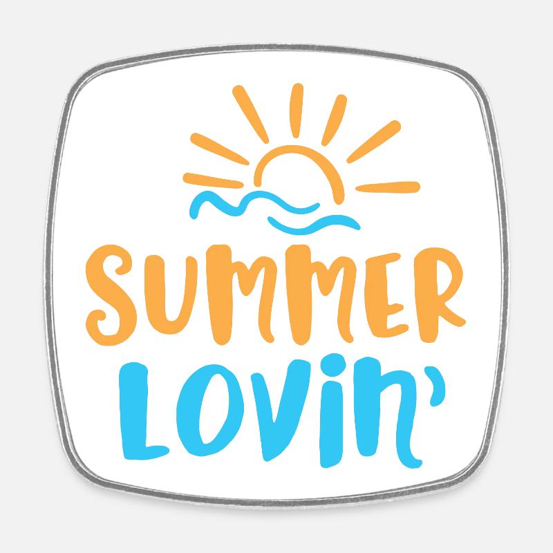 Summer Lovin ' - Square fridge magnet - white