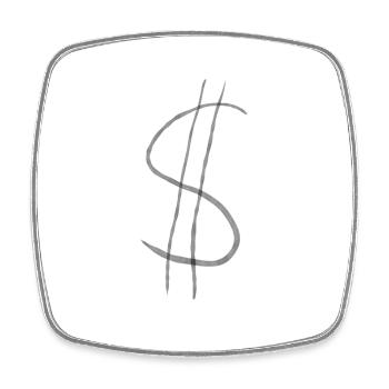 Signe $ – Motif Finance & Cash Statement - Magnet carré - blanc - Devant