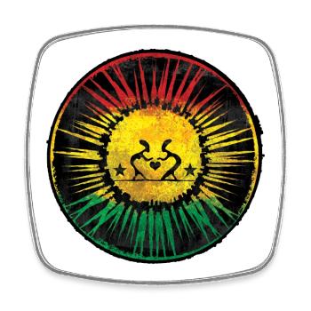 Rastafari Heart and Sun Design - Square fridge magnet - white - Front