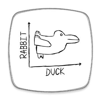 Rabbit Duck - Viereckiger Kühlschrankmagnet - Weiß - Vorne