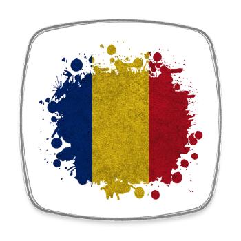 Rumänien Klecks Vintage / Geschenk Bukarest - Viereckiger Kühlschrankmagnet - Weiß - Vorne