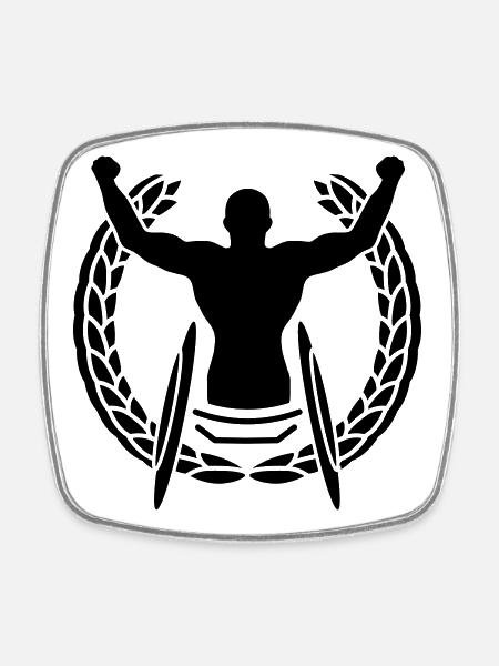 Un gagnant dans un fauteuil roulant - Magnet carré - blanc