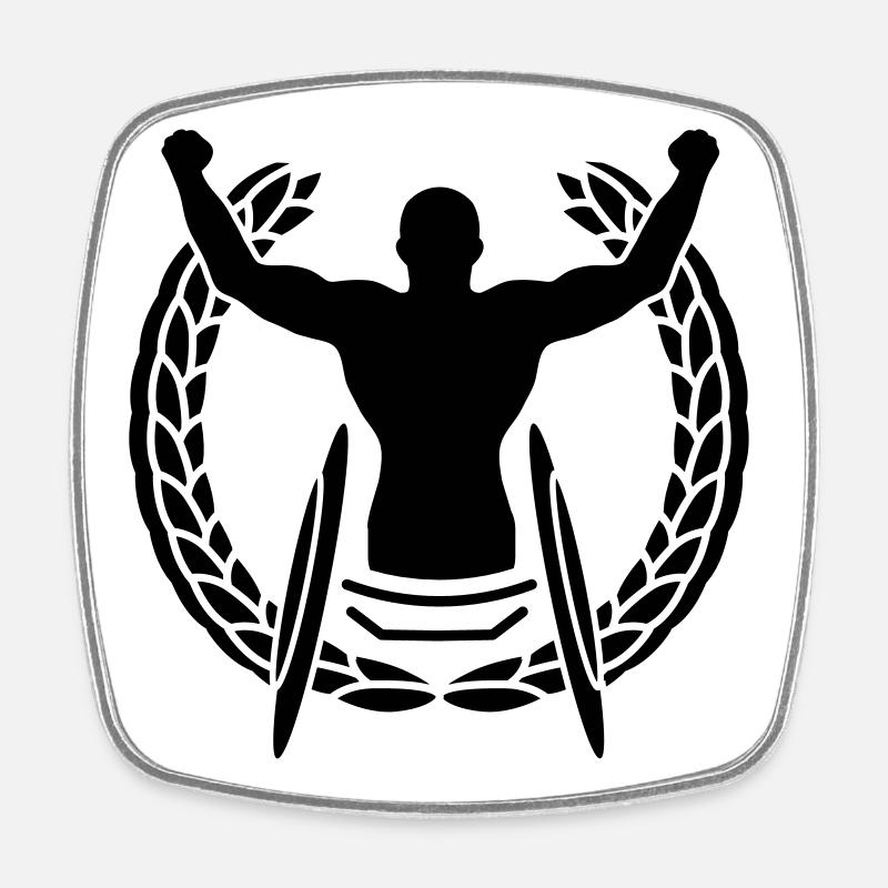Un gagnant dans un fauteuil roulant - Magnet carré - blanc