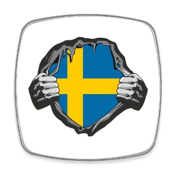 Schweden Brust / Geschenk Stockholm Göteborg - Viereckiger Kühlschrankmagnet - Weiß - Vorne