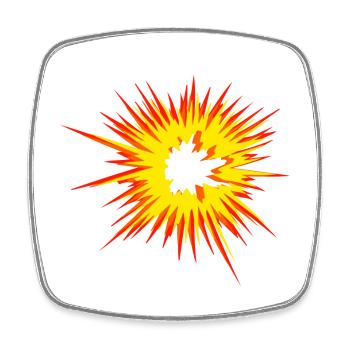 Explosion étoile flamme - Magnet carré - blanc - Devant
