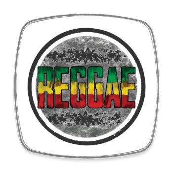Regenbogen Rasta Friedenssymbol - Viereckiger Kühlschrankmagnet - Weiß - Vorne