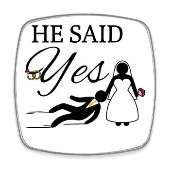 Bachelor bachelor wedding marriage party - Square fridge magnet - white - Front