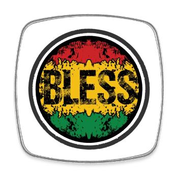 Rastafarian Floral Pattern - Square fridge magnet - white - Front