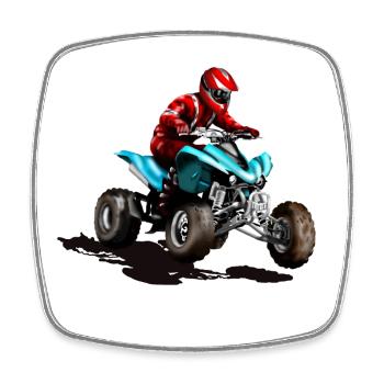 Quad - Viereckiger Kühlschrankmagnet - Weiß - Vorne