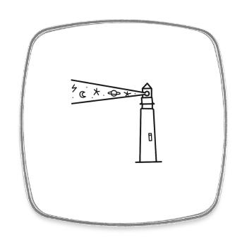 lighthouse - Square fridge magnet - white - Front