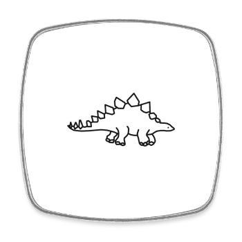 Dinosaurier - Viereckiger Kühlschrankmagnet - Weiß - Vorne