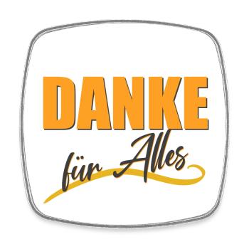 DANKE für Alles - Viereckiger Kühlschrankmagnet - Weiß - Vorne