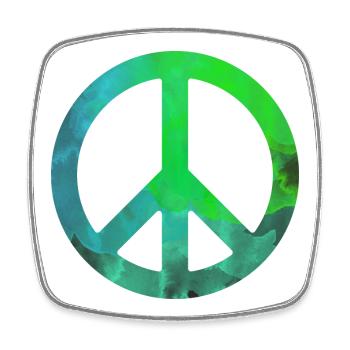 Peace grünblau Aquarell bunt Geschenk symbol - Viereckiger Kühlschrankmagnet - Weiß - Vorne