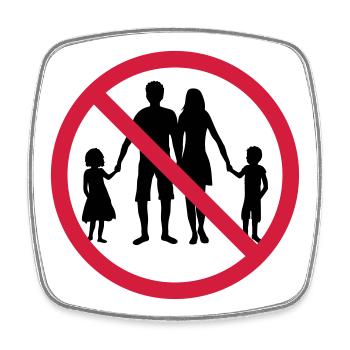 familie verboten schild zone keine kinder geschwis - Viereckiger Kühlschrankmagnet - Weiß - Vorne