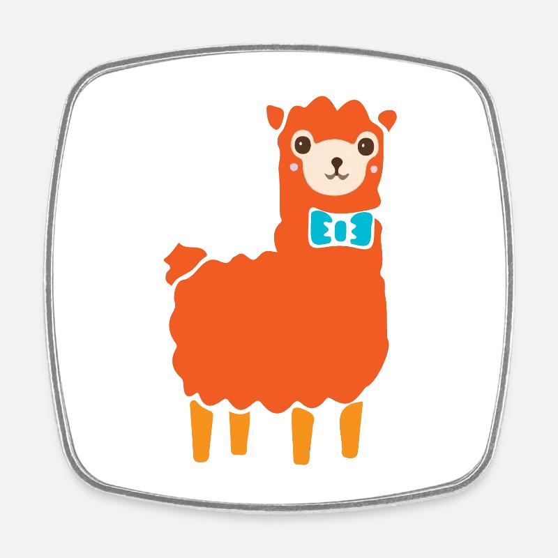 Alpaca - Square fridge magnet - white