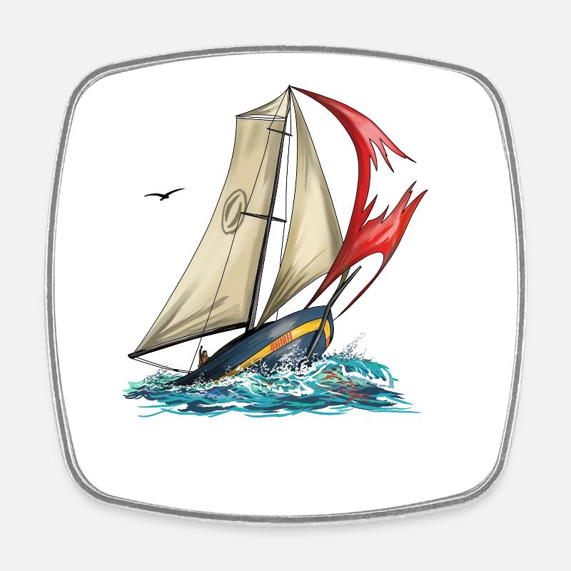 yacht - Magnet carré - blanc