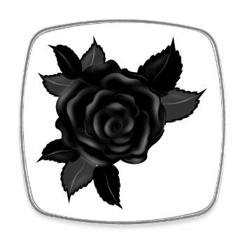 schwarze Gothic Rose - Viereckiger Kühlschrankmagnet - Weiß - Vorne