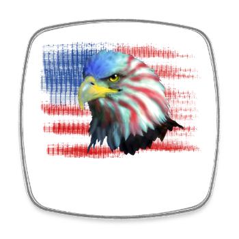 aigle USA - Magnet carré - blanc - Devant