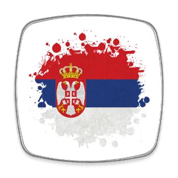 Serbia Blobs / Gift Belgrade Balkan Flag - Square fridge magnet - white - Front
