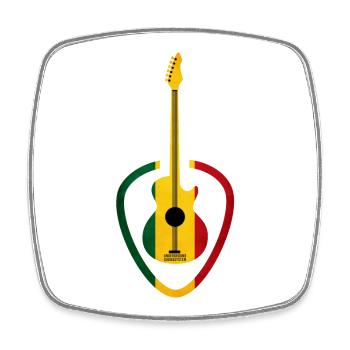 Gitarre im Rastafari-Ton - Viereckiger Kühlschrankmagnet - Weiß - Vorne