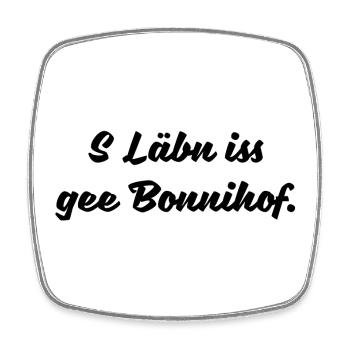 Leben Ponyhof Sächsisch Spruch Ossi DDR Geschenk - Viereckiger Kühlschrankmagnet - Weiß - Vorne